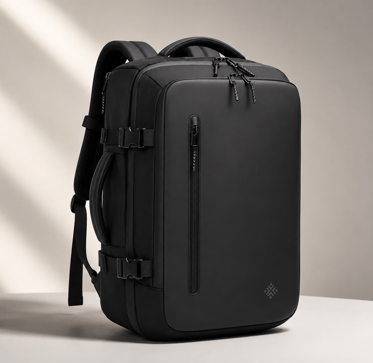 AERVO One compression backpack in a studio setting